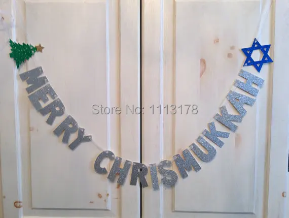 Дешевые счастливого Рождества баннер-Рождество Ханука реквизит/украшение