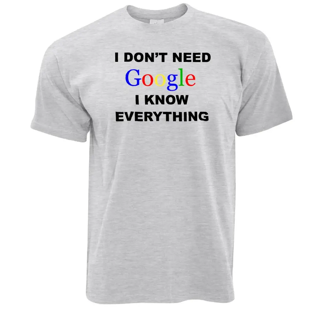 Print Clothing Мода Шеи Экипажа С Коротким Рукавом Я не Нужно Google Знаю Все Тормозной