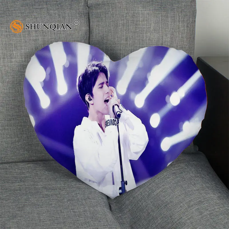 Hot Sale Dimash Kudaibergen Heart Shape Pillow Cover Custom zipper Pillowcase Just No Core Size 41x36cm 47x42cm | Дом и сад