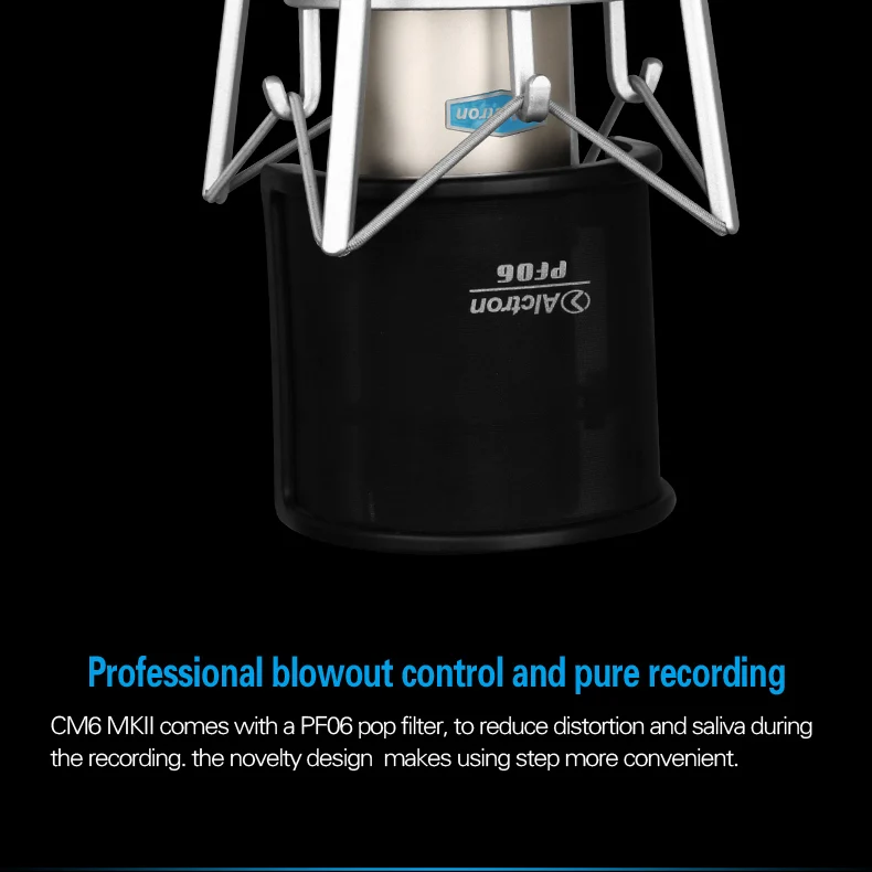 Alctron CM6MKII профессиональный конденсаторный проводной микрофон Микрофон Звук студия для записи комплект KTV караоке с амортизатором