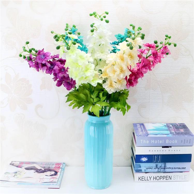 

6Colors Silk Hyacinth artificial flowers delphinium for party home wedding vase decorations Fake plastic flower