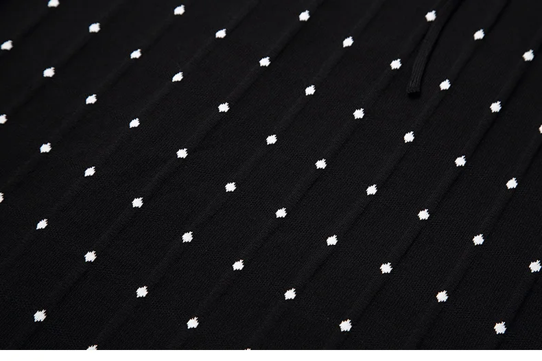 2019 новое осенне зимнее офисное Брендовое женское трикотажное платье в горошек