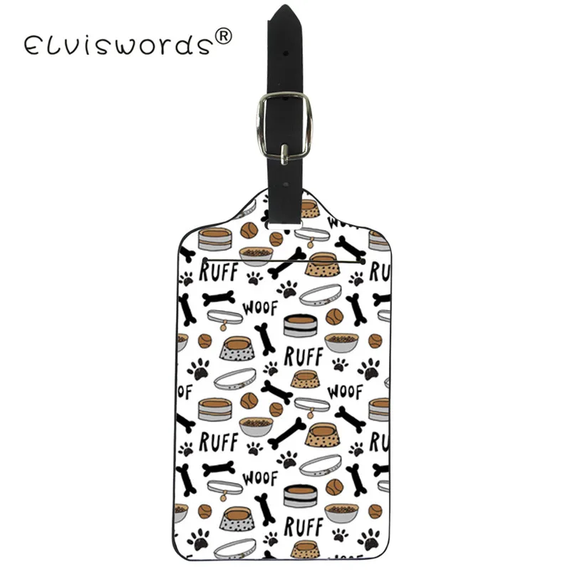 ELVISWORD рисунок Собачья косточка держатель для багажа портативная этикетка чехол