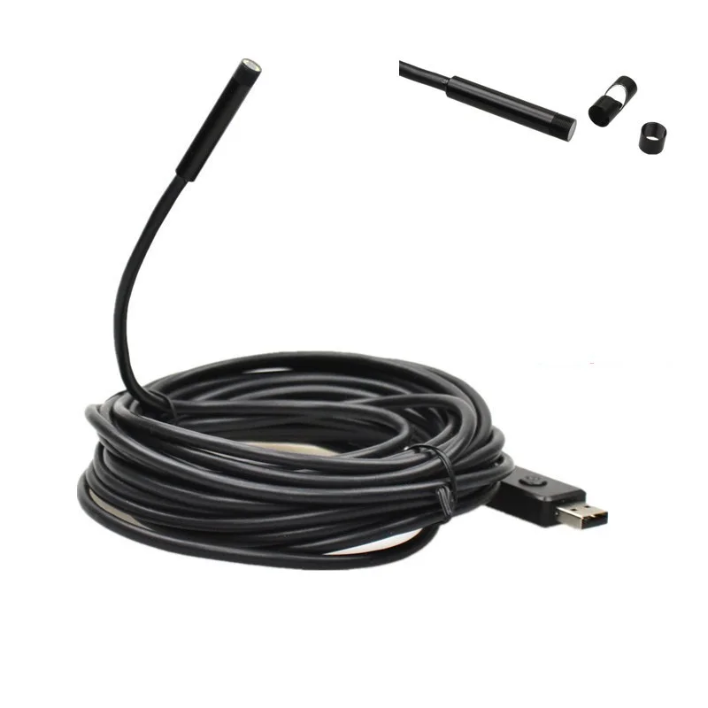 

1.3MP 7mm waterproof flexible tube with light industrial endoscope usb car piping HD camera mouth speculum