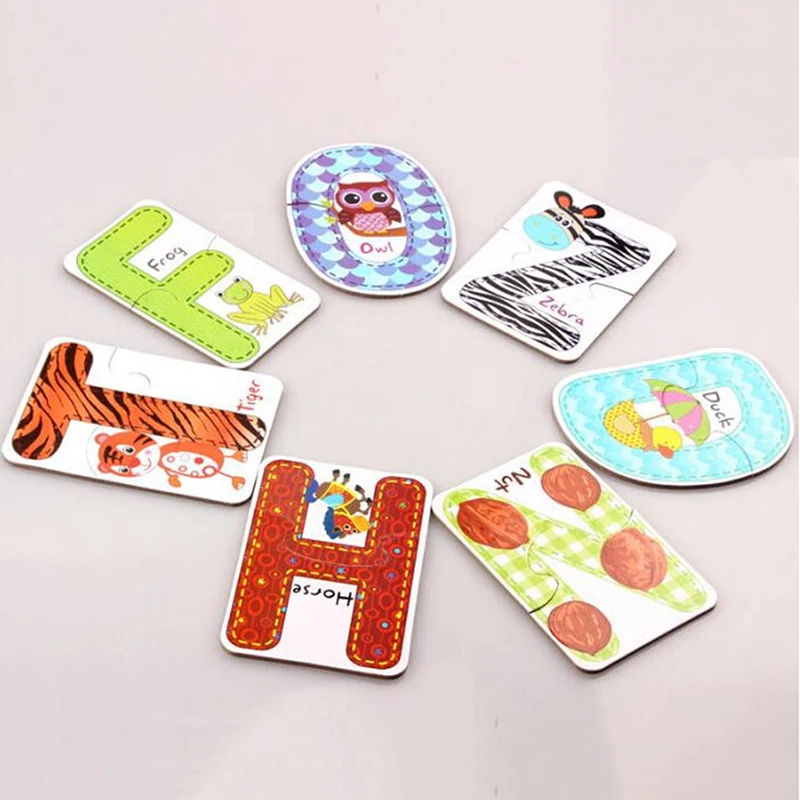 

Alphabet A To Z Cartoon Letters Paper Creative Cognitive Alphabet Card Learning Educational Toys For Children