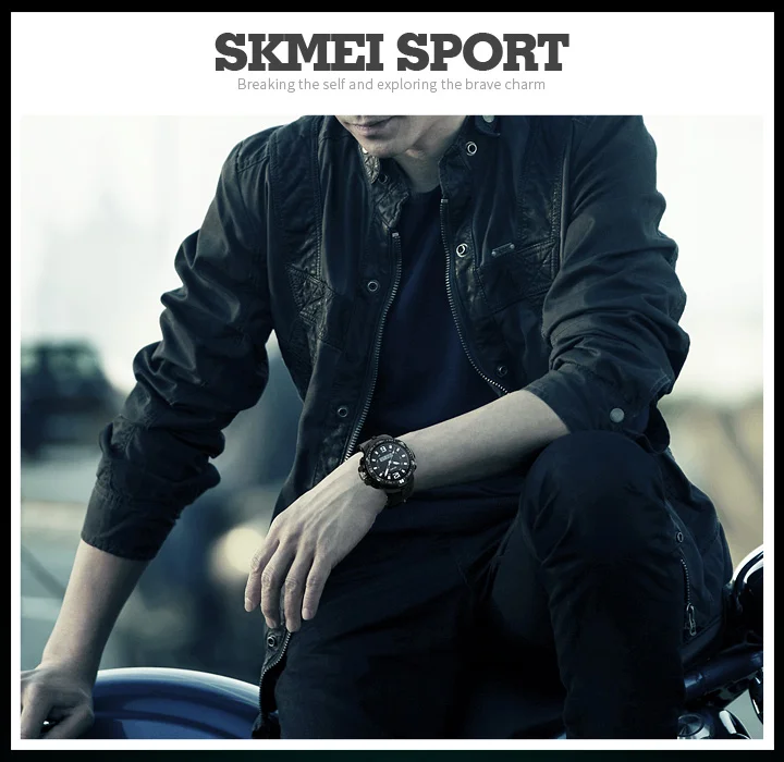 SKMEI Роскошные Брендовые мужские часы, многофункциональный светодиодный цифровой кварцевые наручные часы, мужские модные водонепроницаемые спортивные часы, мужские часы