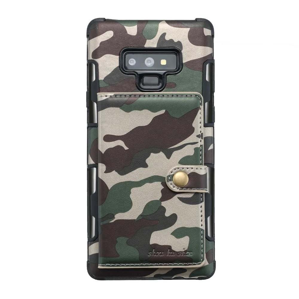 Камуфляжный чехол для samsung Galaxy S8, S9, S10, S10E Plus, Note 8, 9, Note9, кожаный бумажник, чехол для телефона