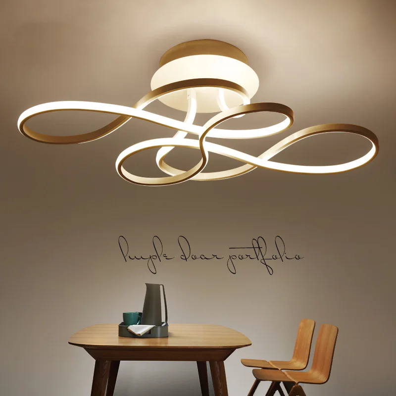 

Современный алюминиевый светодиодный потолочный светильник, изогнутый художественный декоративный потолочный светильник для гостиной, с...