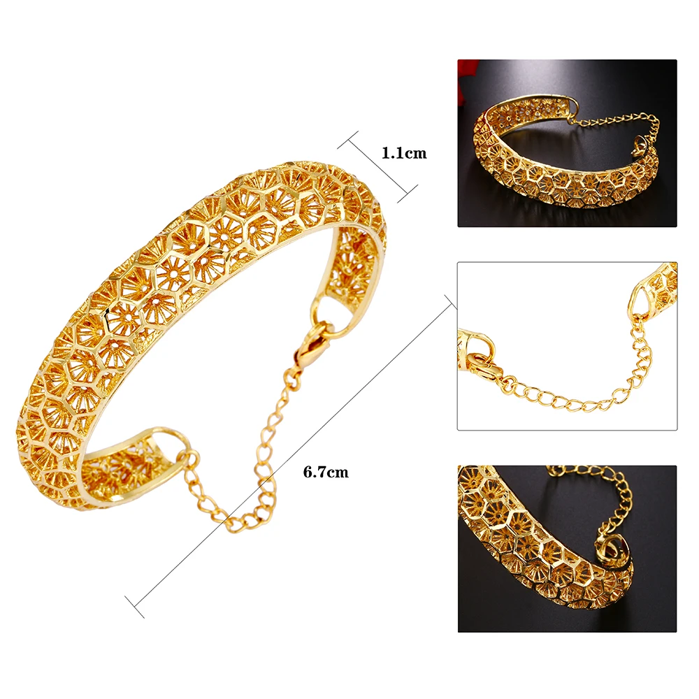 Ethlyn новый золотой Цвет Браслет Подвески Для женщин полые Снежинка браслет