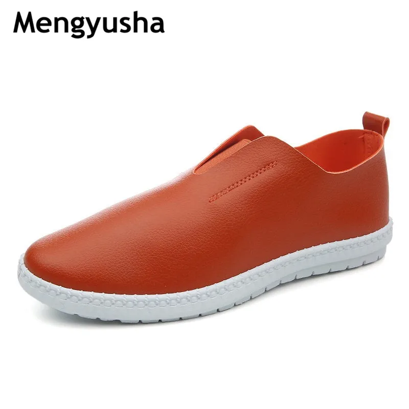 Mengyusha Men'S Casual Driving Shoes Slip-On City Loafers Male Genuine Leather Upper Soft Moccasin Flats Simple Gommino Men Navy | Обувь