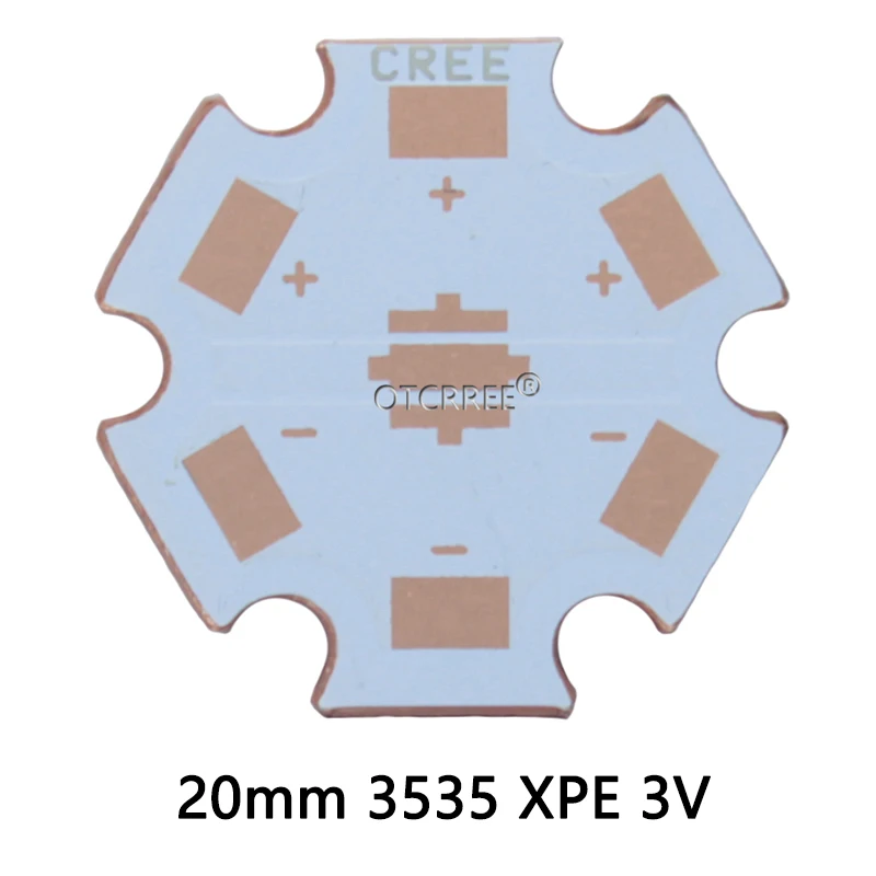 1 10 шт. 20 мм медная печатная плата Cree XPG XPG2 XPE2 XML XML2 XHP50 XHP70 MKR 3V6V12V светодиодная x 6