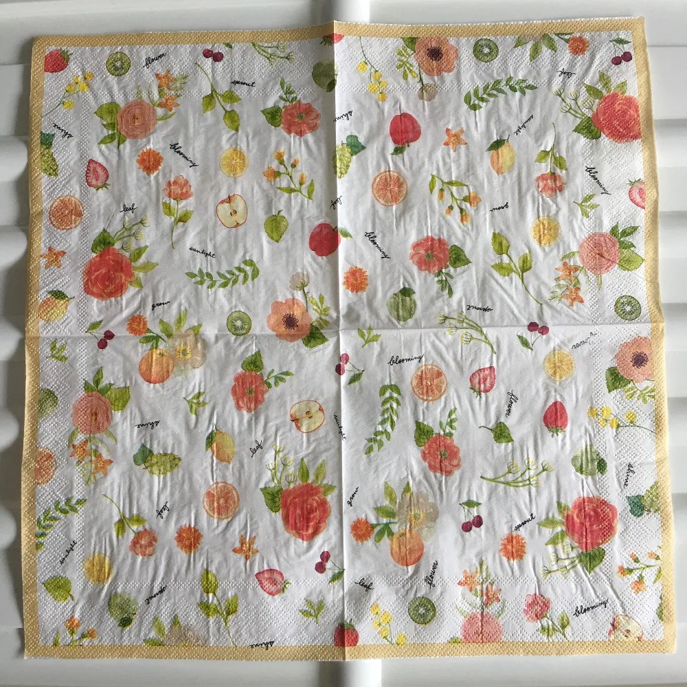 Декоративные бумажные салфетки для свадебной вечеринки Элегантные с принтом