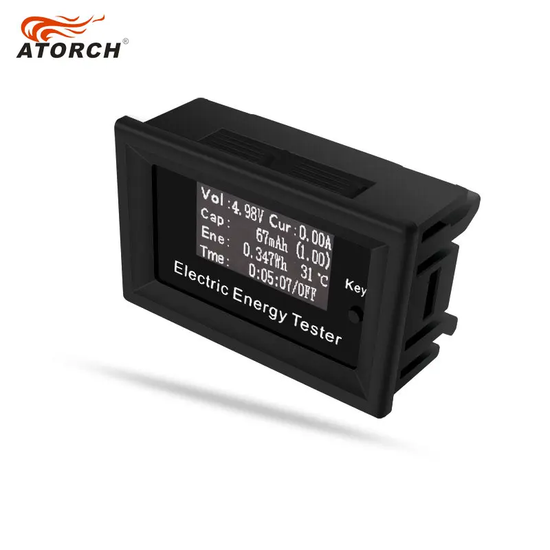 ATORCH DC Цифровой вольтметр ток Напряжение метр ЖК дисплей энергии тестер Амперметр