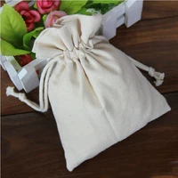 1pcs white canvas bag gift collection bag cloth bag packaging bags white cotton rope drawstring cotton bag canvas rope