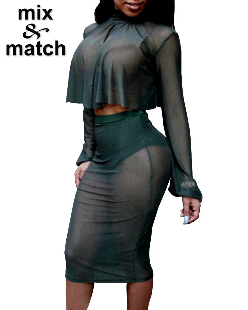 XiM&M@ch сексуальное Сетчатое платье комплект бант высокая горловина длинный рукав