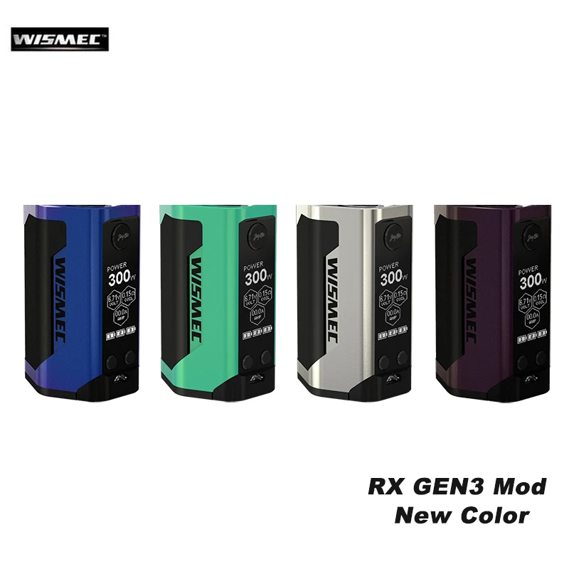 Оригинальные электронные сигареты Wismec Рел RX GEN3 поле Mod 300 W Vape Поддержка гном