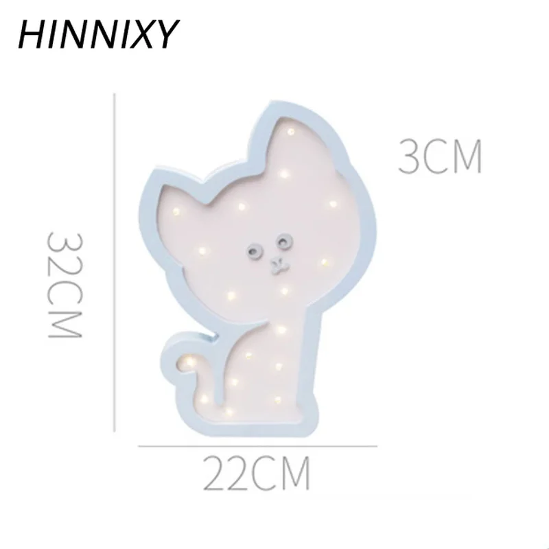 Hinnixy Милая кошачья Ночная лампа Светодиодная детская прикроватная декоративная