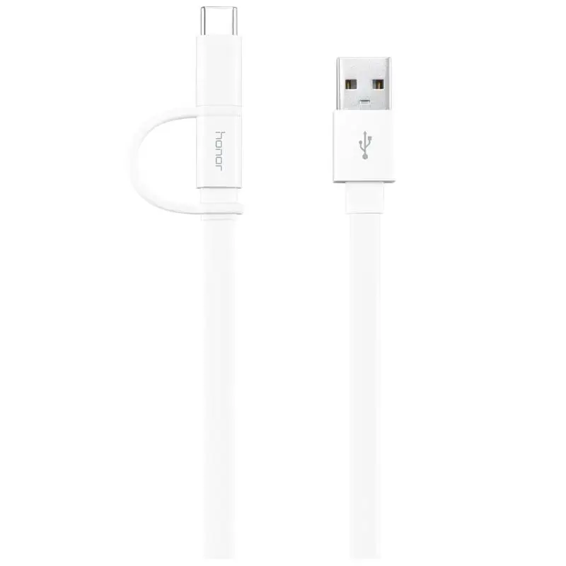 10 шт huawei Honor 2 в 1 USB кабель для передачи данных 1,5 M type-C Micro USB кабель для быстрой зарядки телефона для huawei XIAOMI SAMSUNG - Цвет: honor
