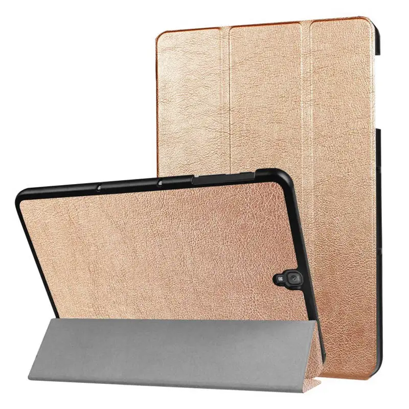 gold Тонкий магнитный складной чехол-подставка из искусственной кожи для Samsung Galaxy Tab S3 s3 9,7 SM-T820/T825/T829 9,7 дюймов чехол для планшета+ пленка+ ручка - Цвет: gold