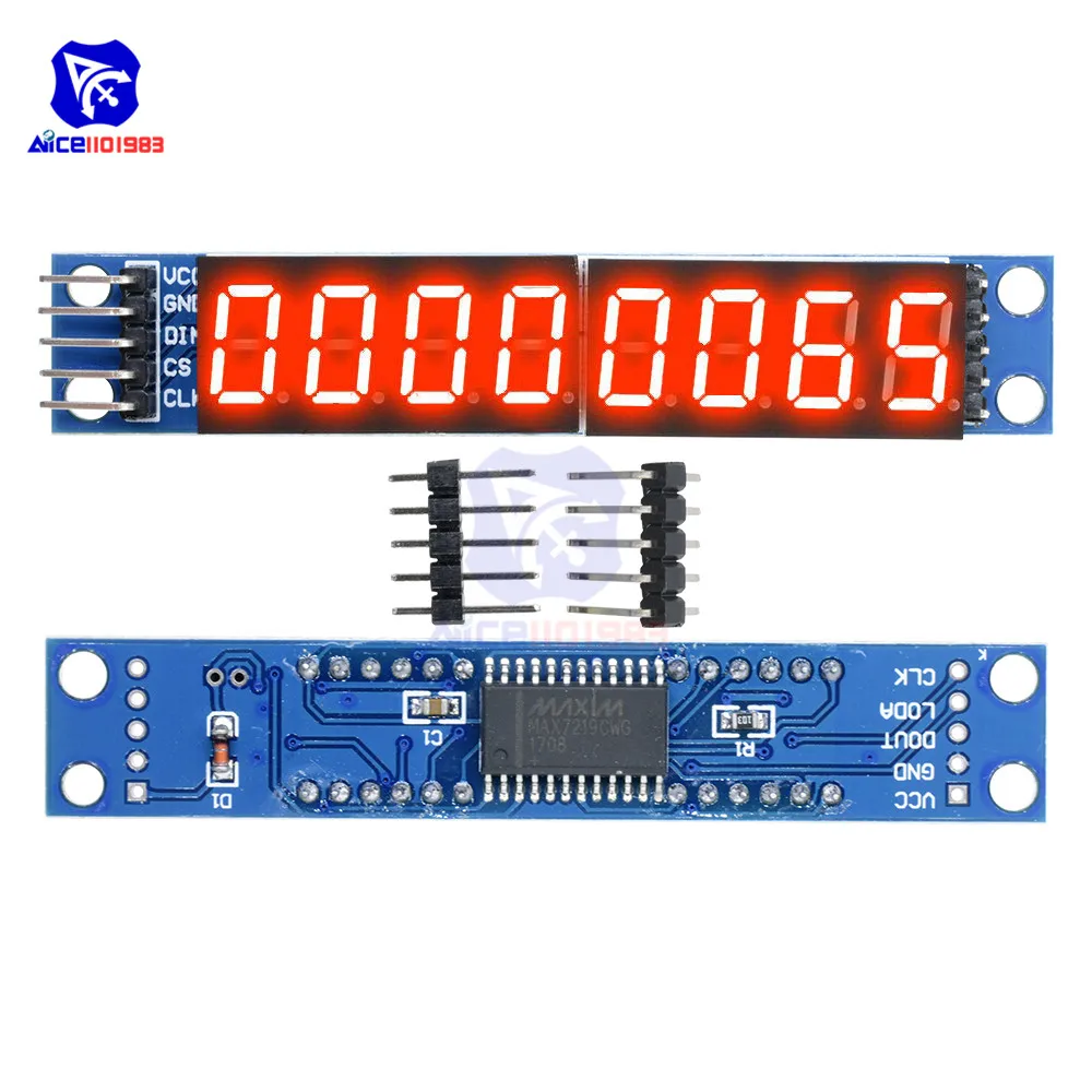 Diymore MAX7219 8-значный светодиодный дисплей трубки Управление модуль для Arduino 3,3 V 5V микро Управление; Последовательный драйвер 7-ми сегментный
