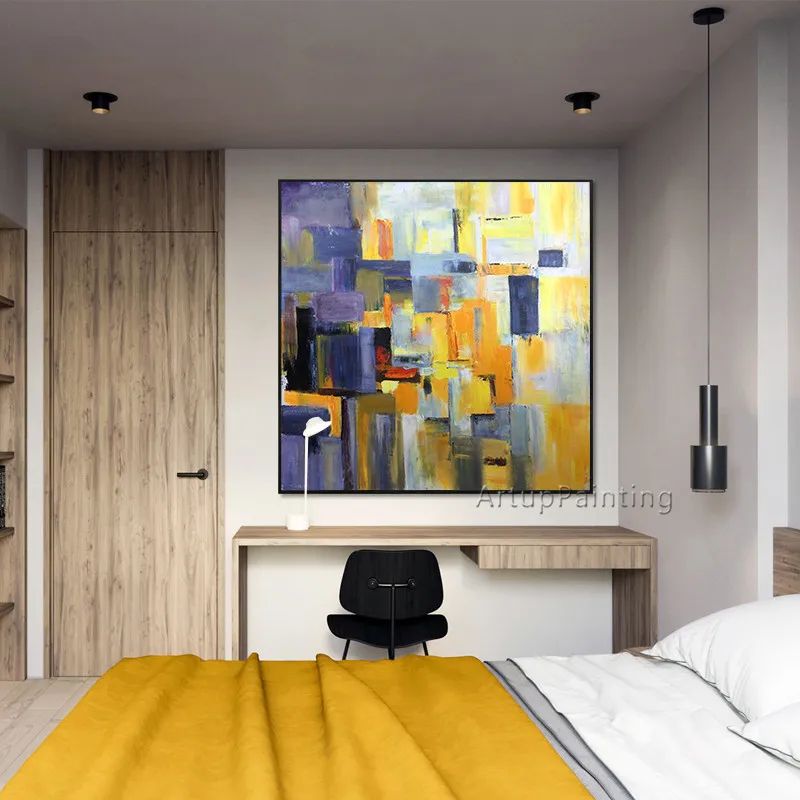 Картина маслом на холсте красочная современная абстрактная картина каудры Декор