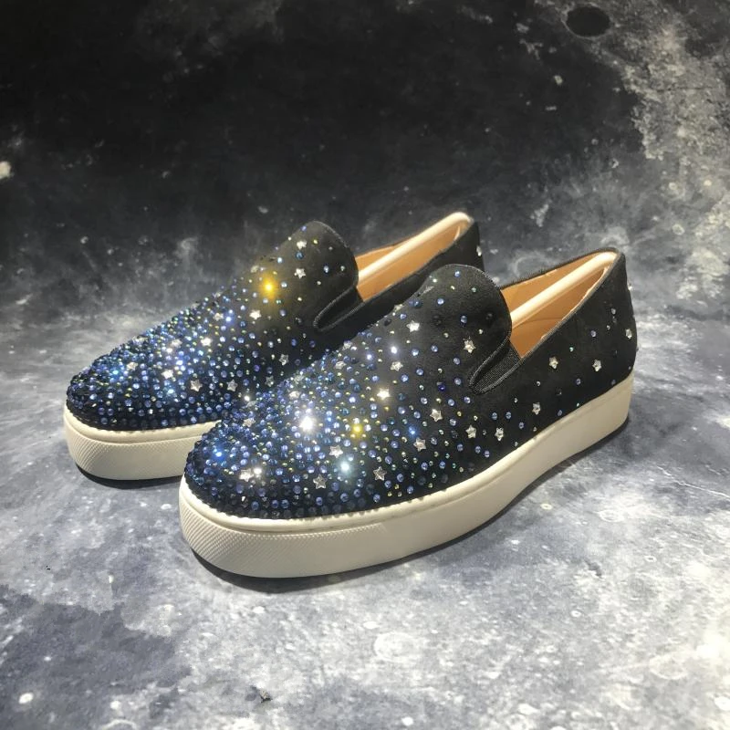 Элитный бренд Для женщин кроссовки Низкий Кристальный Обувь на плоской подошве