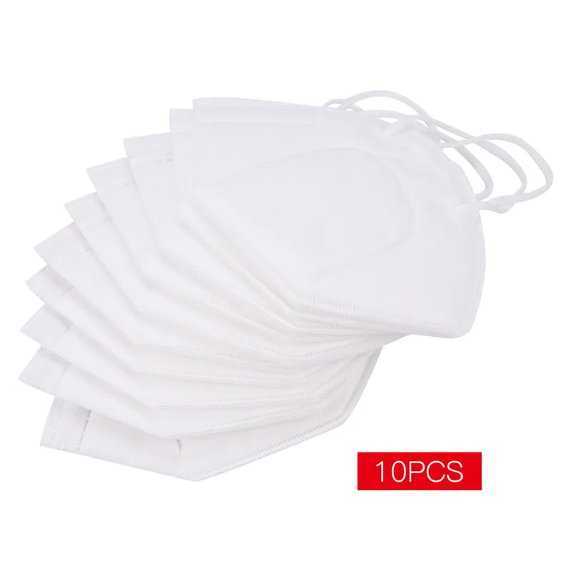 White x 10 10 шт нетканые маски для рта одноразовые противопылевые маски PM 2,5 унисекс маска для рта Больничная Антибактериальная противогрипельная маска для рта 0 - Цвет: White x 10
