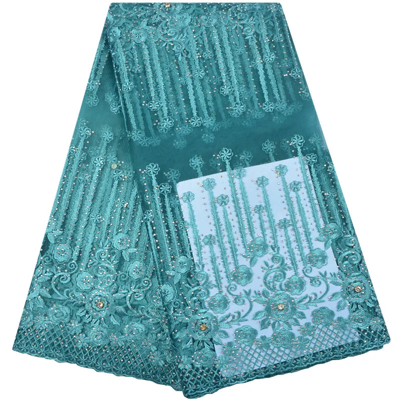 

Nigerian French Lace Fabrics 2018 Green African Tulle Lace Fabric High Quality African Lace Wedding Fabric For Dress 1254