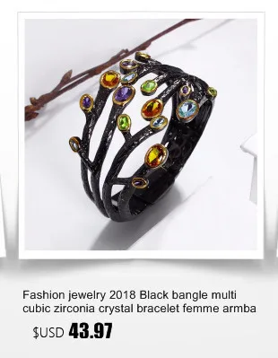Большой браслет Красивый зеленый черный CZ камни Модные аксессуары jewelry высококачественные ювелирные изделия Большой Кристалл и браслеты