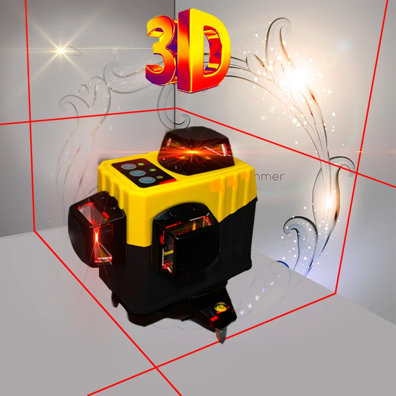 Маленькая прочная Очищающая Красный 12 лазера провода 3D настенный монитор 360