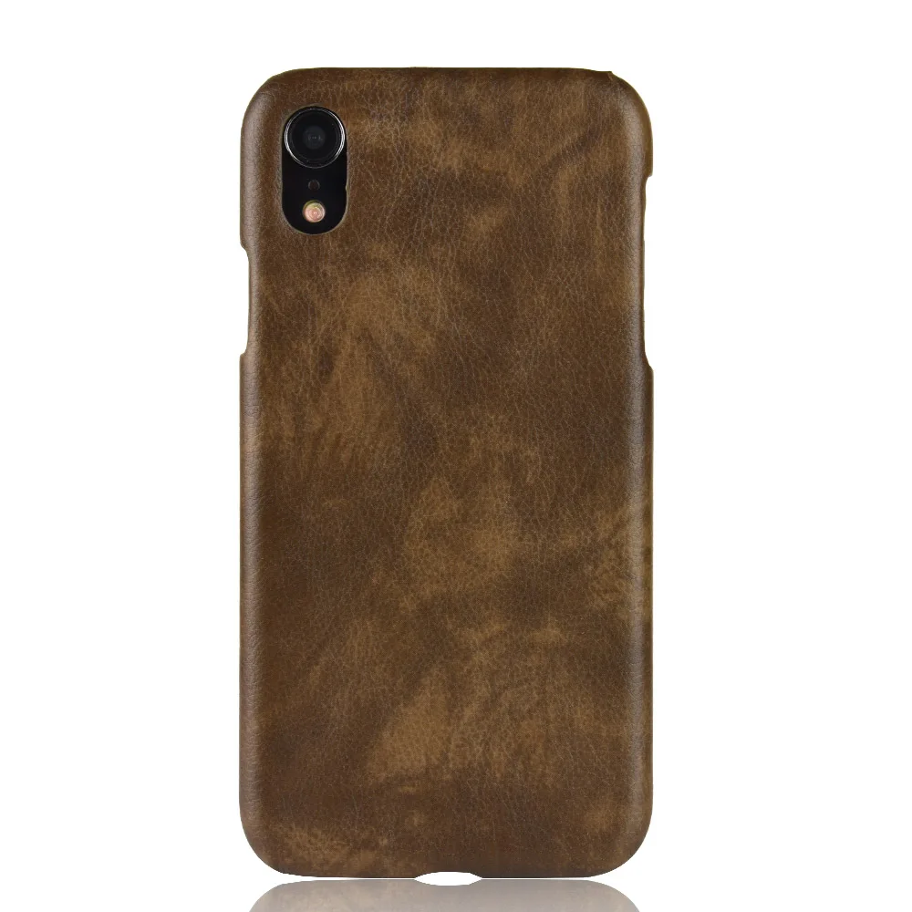 Lichee Pattern Mobile Phone Case For iPhone XR Luxury PU Leather Hard Plastic Back Cover Fundas |