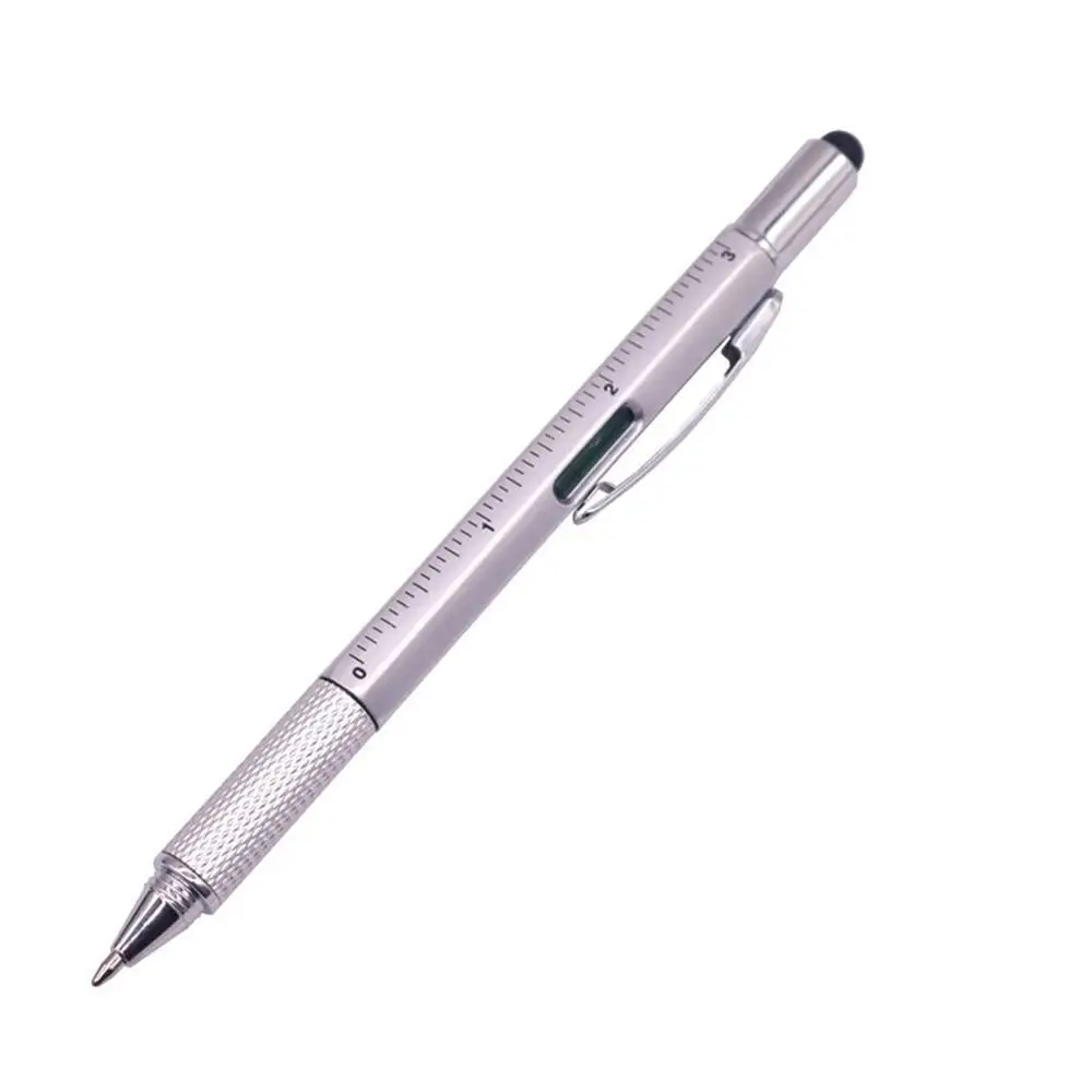 Silver 50 pcs 50 шт. многофункциональная шариковая ручка уровень линейка отвертка канцелярская ручка хорошие товары не дешевые заправка синий - Цвет: Silver 50 pcs