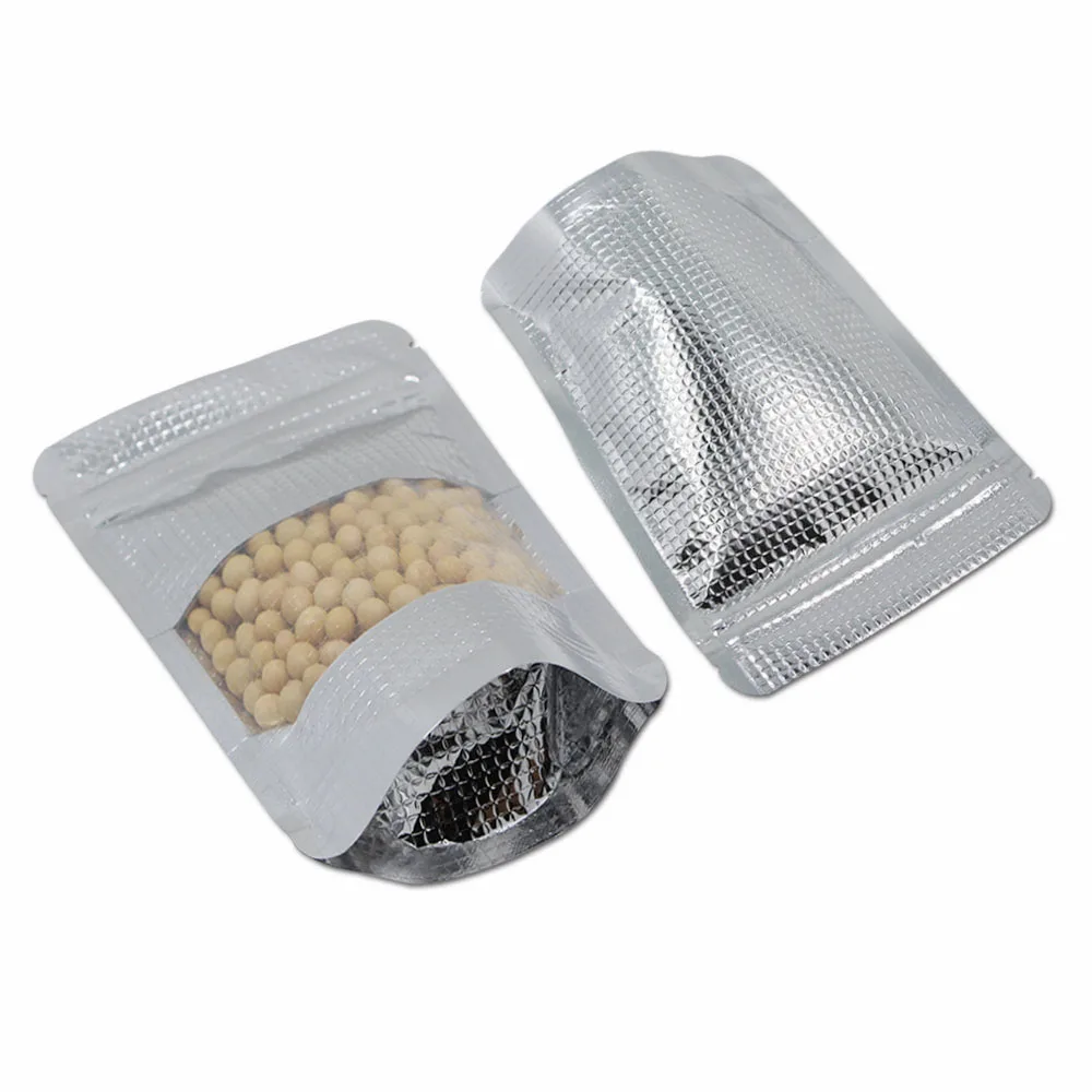 100 шт./лот золото с оконный вертикальный алюминиевый Фольга линии Ziplock самозапечатывающийся Еда хранение Doypack Кофе закуска к чаю Праздничная сумка мешок