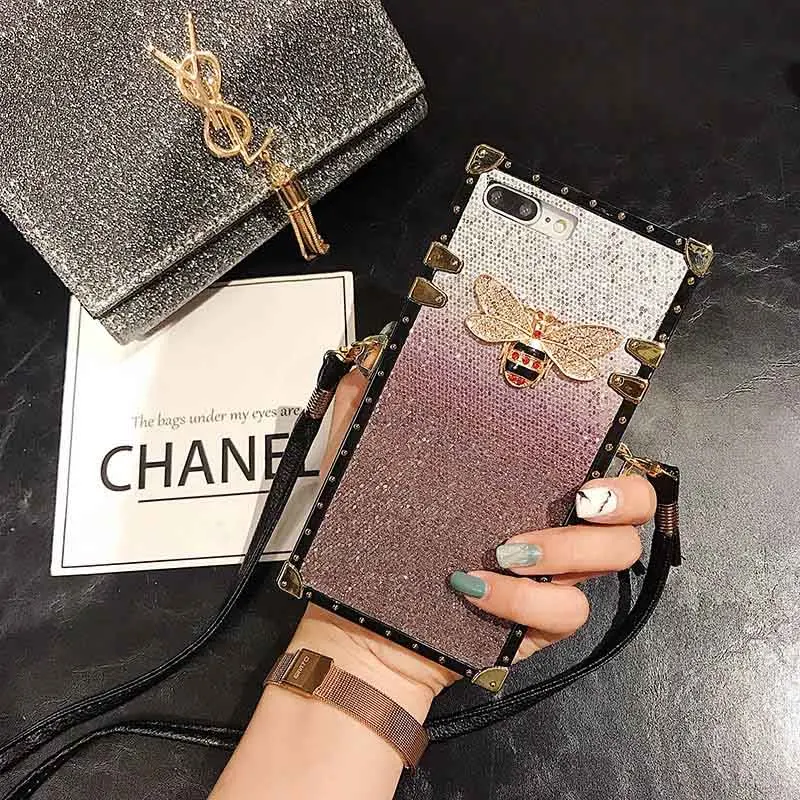 Case 2 Модный чехол для телефона samsung Galaxy S10 S9 S8 Plus S10e Note 9 8, задняя крышка с заклепками, квадратный блестящий чехол с градиентом - Цвет: Case 2