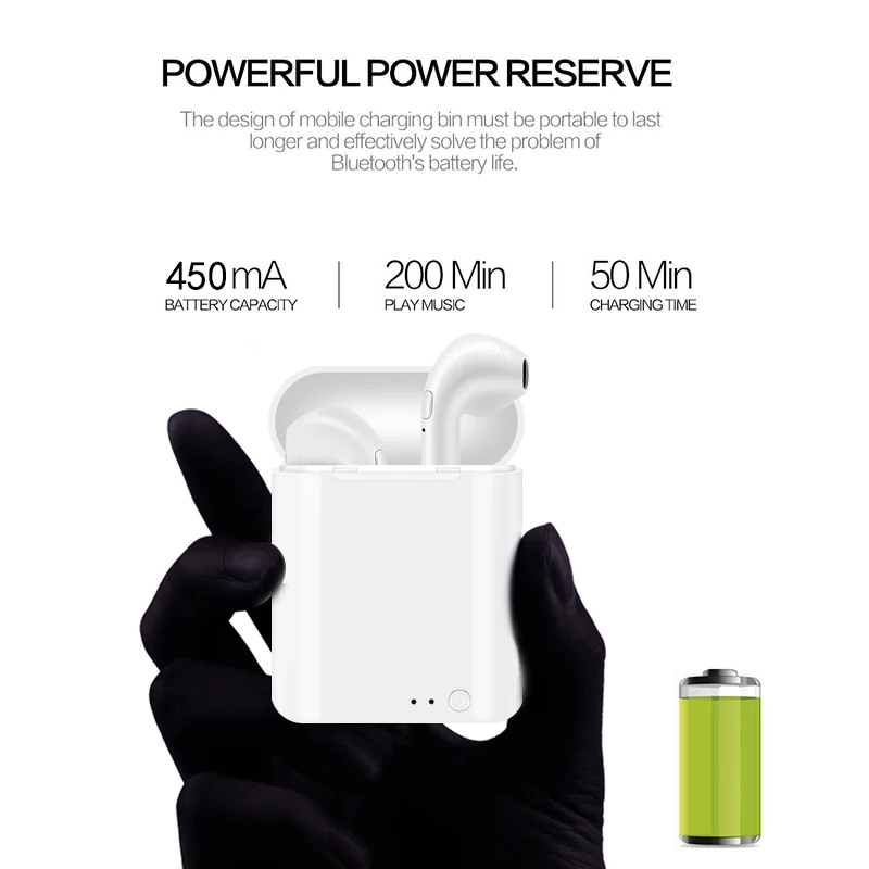 I7S TWS мини наушники Bluetooth настоящие стерео гарнитуры беспроводные Airdots для Apple iPhone 7