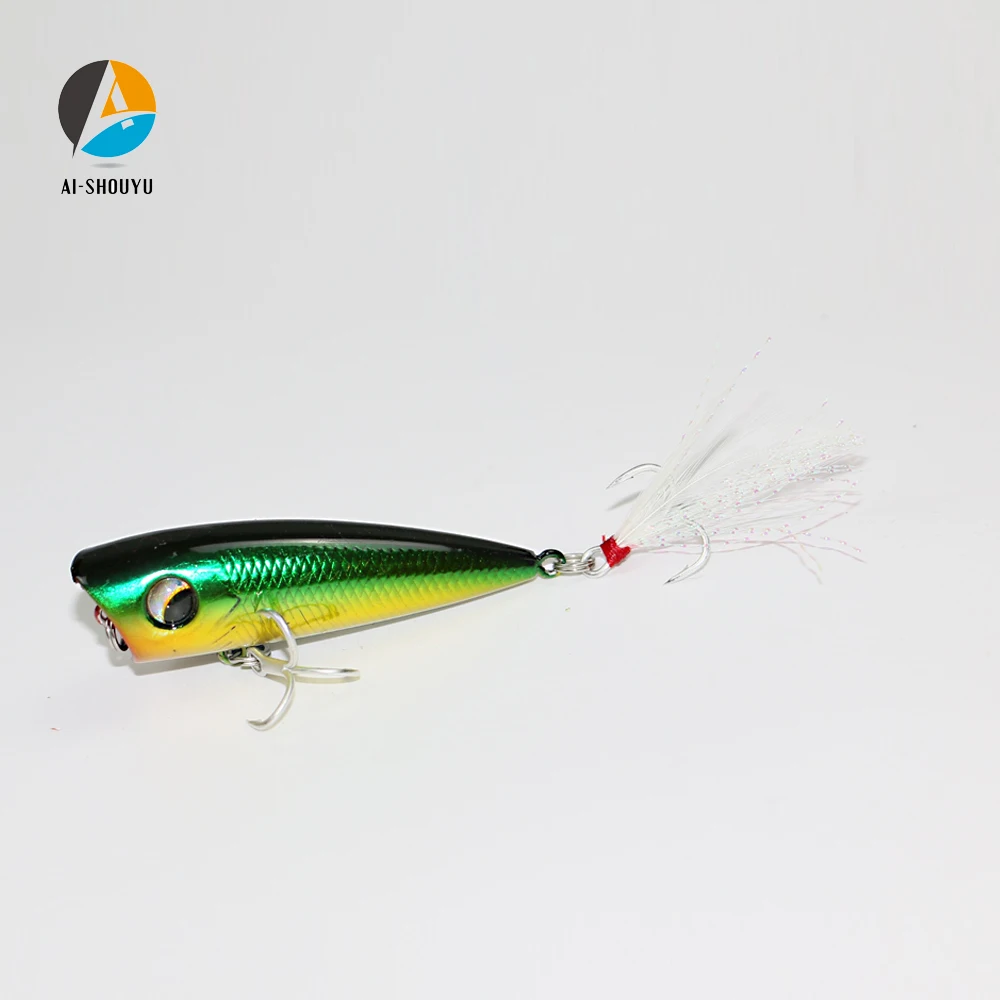 AI-SHOUYU 6cm 7g Popper Fishing Lures Hard Artificial Bait with 2 Treble Hooks Crankbait Minnow Swimming Crank Baits | Спорт и