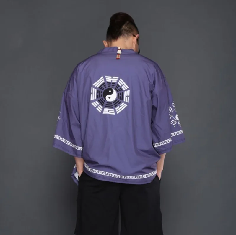 Летнее свободное кимоно плащ накидка в китайском стиле винтажная уличная