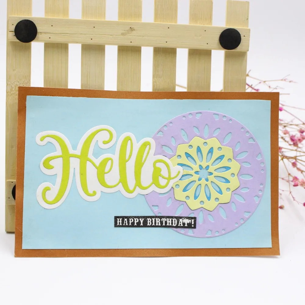 Hello приветственное письмо DIY Металл трафареты для пресс формы