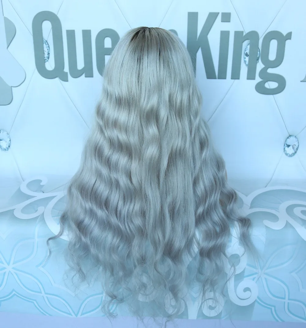 Queenking волосы Ким Кардашьян 150% плотность Омбре человеческие волосы парик с детскими волосами предварительно выщипанный полный парик шнурка бразильские волосы remy