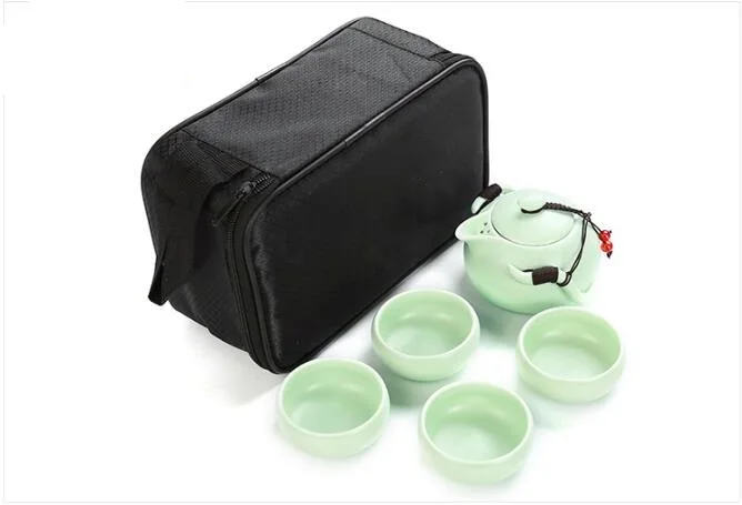Дорожный чайный сервиз KungFu керамические чайные сервизы в пакете один горшок 4