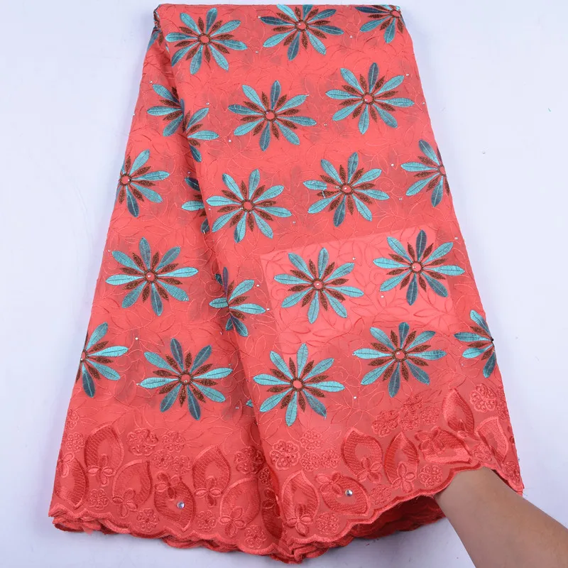 Африканская сухая кружевная ткань Высококачественная нигерийская швейцарская