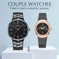 luxury brand curren couple watch fashion ladies waterproof quartz watch casual lovers wristwatch relogio masculino set for sale