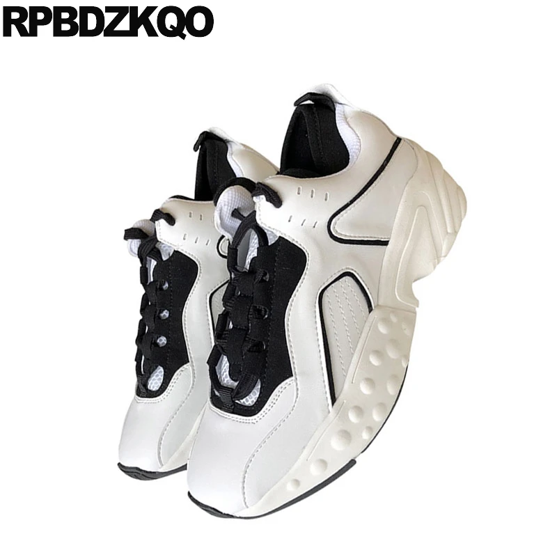 плоские Толстая подошва Muffin черное и белое дизайнер весна осень кроссовки лифт