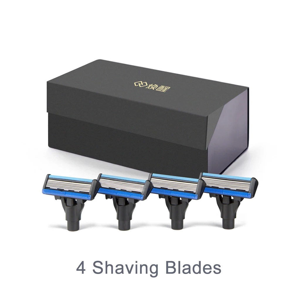 4 Shaving Blades Xiao mi H600 mi домашняя Бритва для бороды Ergono mi c ручная моющаяся Мужская Ручная бритва 3 в 1 Набор - Цвет: 4 Shaving Blades