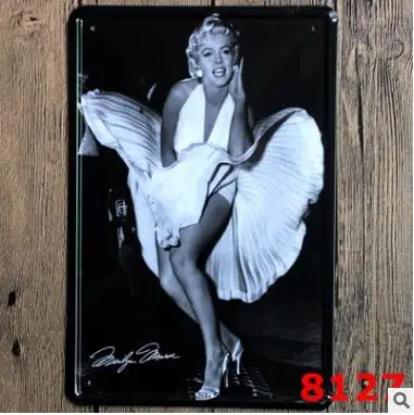 Marilyn Олово Признаки охоты F Утюг живопись кофе жесть кафе украшения стены плакаты настенный 20*30 см мульти-стиль - Цвет: 8127