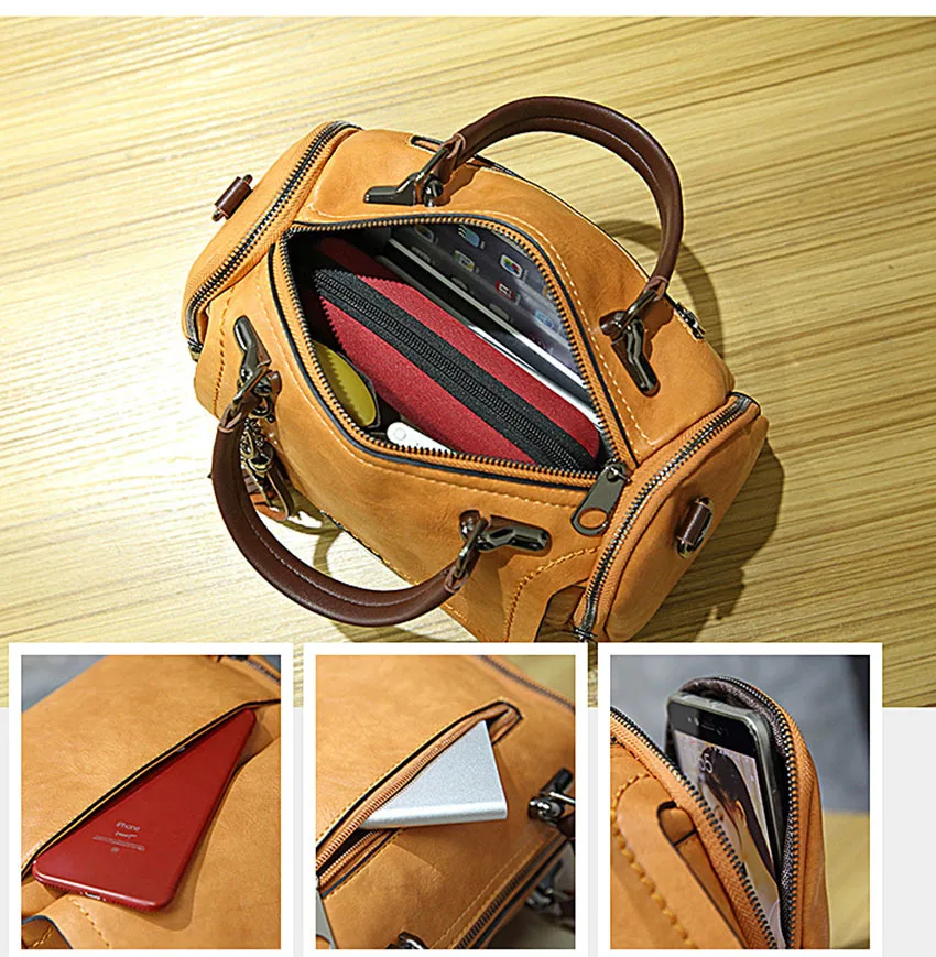 Zipper Crossbody Bags For Women New Vintage Ladies Leather Handbags Women Bags Designer Tassel Shoulder Bag Female