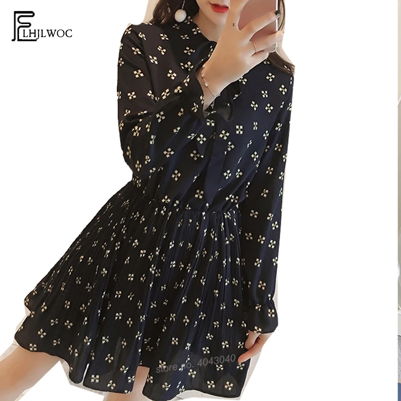 Осенние основные платья Для женщин модные Корейский стиль опрятный для девочек