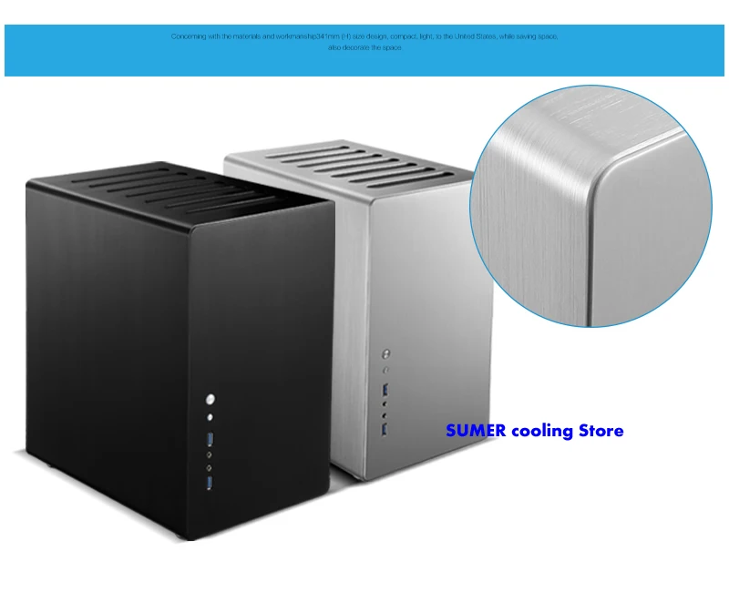 Jonsbo RM2 HTPC мини алюминиевое шасси, ATX маленький чехол для компьютера, поддержка ATX материнская плата по стандарту ATX блок питания