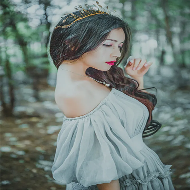 Лето фонарь рукав с открытыми плечами Mori Girl Лолита Slash шеи Винтаж принцесса мода длинное платье Фея пляжное вечернее платье