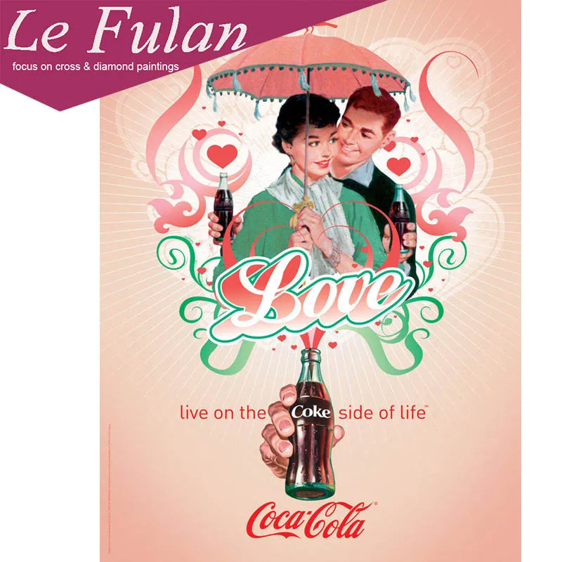 Le Fulan 5D DIY алмазная живопись Наслаждайтесь жизнью Cola любовь пара вышивка